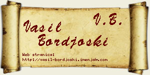 Vasil Borđoški vizit kartica